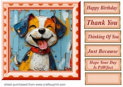 Bright paint effect dog card front 2