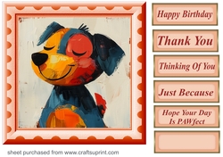 Bright paint effect dog card front 3