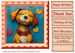 Bright paint effect dog card front 4