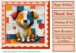 Bright paint effect dog card front 5