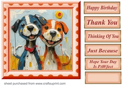 Bright paint effect dog card front 6