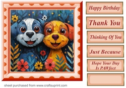 Bright paint effect dog card front 7
