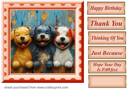 Bright paint effect dog card front 8