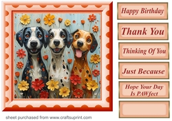 Bright paint effect dog card front 9