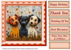 Bright paint effect dog card front 11