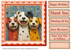 Bright paint effect dog card front 12