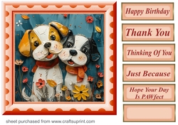 Bright paint effect dog card front 13