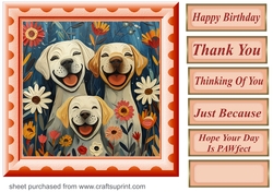 Bright paint effect dog card front 16