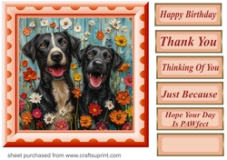 Bright paint effect dog card front 17