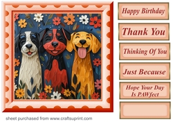 Bright paint effect dog card front 19
