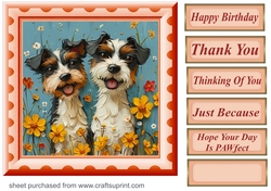 Bright paint effect dog card front 20