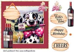Dog with wine card front 3