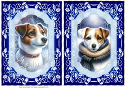 2 Blue winter Jack Russel card fronts 2