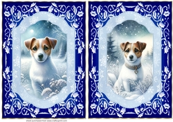 2 Blue winter Jack Russel card fronts 3