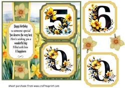 2 Panel age 50/60 daffodil card front