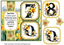 2 Panel age 70/80 daffodil card front