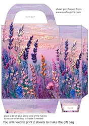 Embroidered lavender effect gift bag 1