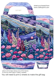Embroidered lavender effect gift bag 10