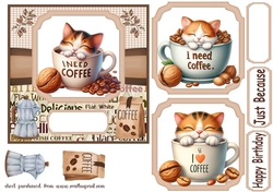Kitten i need coffee card front 1