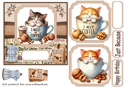 Kitten i need coffee card front 2