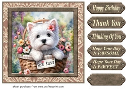 Floral Westie card front 20