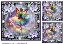 3 Rainbow fairy card fronts/toppers 1