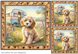 3 Caravan pup card fronts/toppers 7
