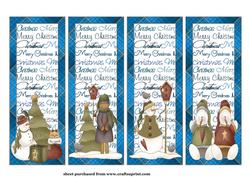 4 Christmas Theme Bookmarks Set 1