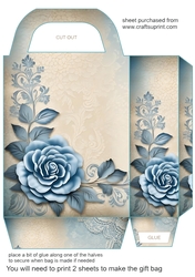 Blue floral lace gift bag 1