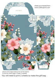 Blue multi floral gift bag 4