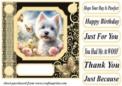 Black and yellow butterfly pup card front 10