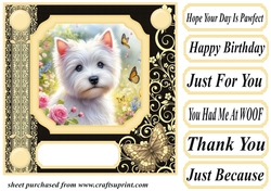 Black and yellow butterfly pup card front 11