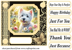 Black and yellow butterfly pup card front 12