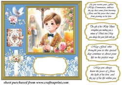 Boy Communion card front 2