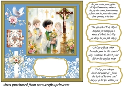 Boy Communion card front 3