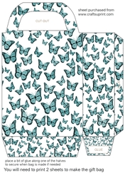 Single colour butterfly gift bag 3