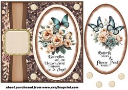 Oval Butterfly card front
