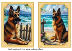 2 Beach German Shepherd card fronts 4