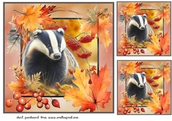 3 Autumn badger card fronts/toppers 2
