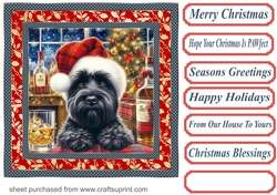 Christmas Scottish terrier with whisky card front 5