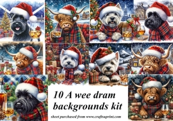 10 A wee Christmas dram backgrounds kit(png)