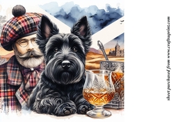 Scottie with whisky background 4