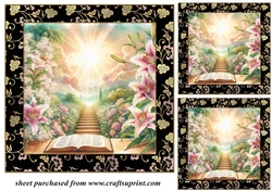 3 Floral sympathy card fronts/toppers