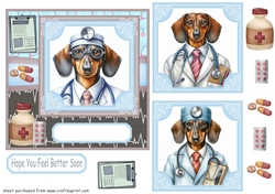 Dachshund doctor get well soon card front