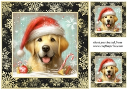 3 Whimsical Christmas Labrador card front/toppers 4