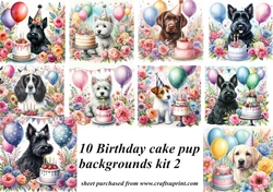 10 Birthday cake pup backgrounds kit 2