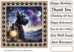 Paw framed twilight dog card front 5