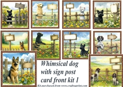 Wild flower dog with sign card front kit
