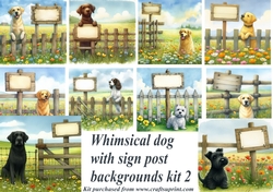 Wildflowers dog and sign post backgrounds kit