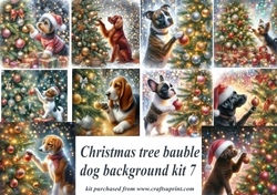 Christmas tree bauble dog backgrounds kit 7